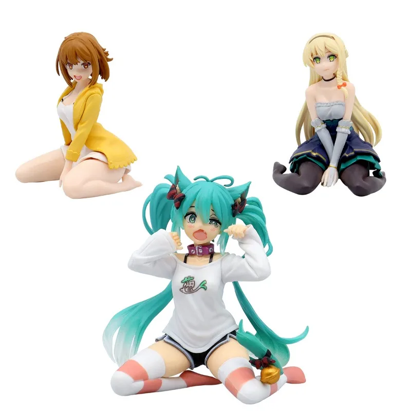 

Hatsune Miku model anime girl doll cat ears sitting short-sleeved pajamas ornaments car decoration doll boy girl Christmas gift