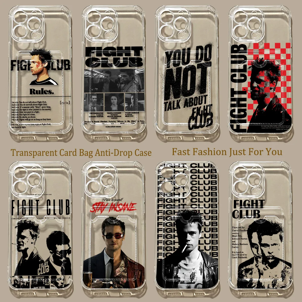 HOT Movie Fight ClubS Card Hold Phone Case For Samsung Galaxy S26 S25 S24 S23 S22 S21 S20 FE Edge Plus Ultra M33 M53 M54 5G