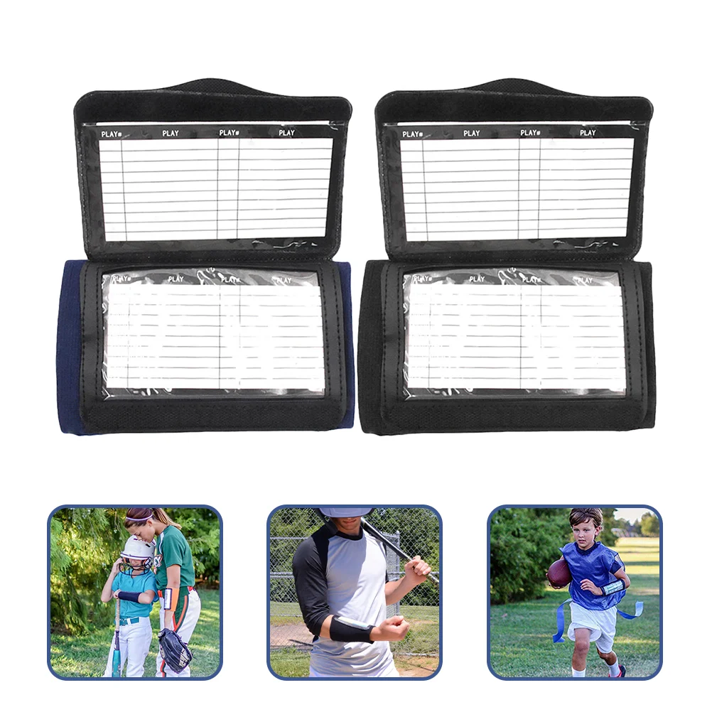 2 Pcs Wristband Softball Playbook for Tackle Football Wristbands Tactics Reusable Catchers Polyester Arm