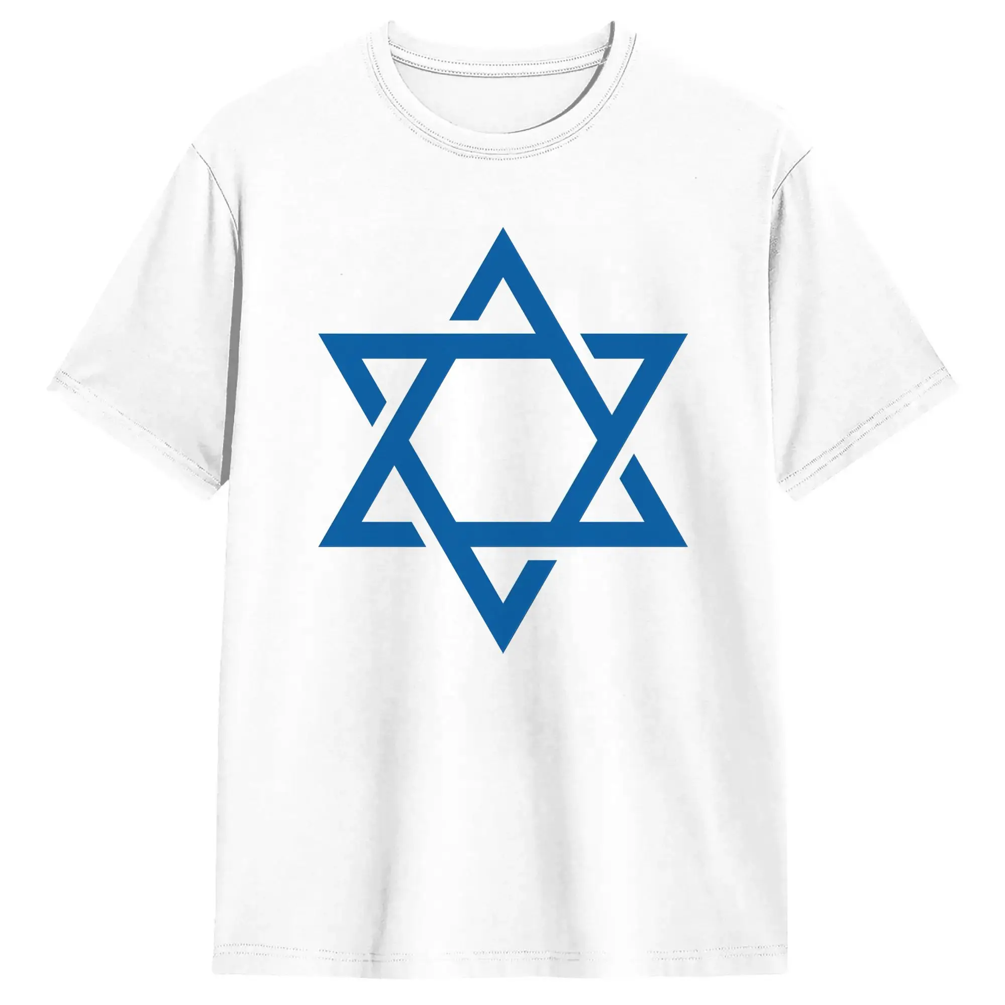 Jewish Star of David - blue T Shirt  Fashion T Shirts Short Sleeve Aesthetic Tshirt Summer Pure Cotton Oversize Clothes