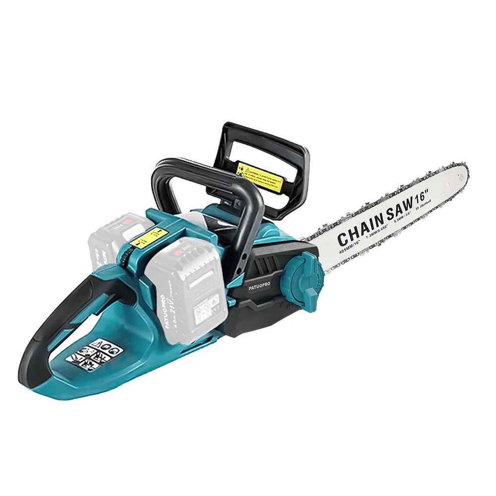42V (21V*2) Brushless 16Inch Electric Chainsaw Cordless Pruning Woodworking Power Tool Handheld Garden Cutter For Makita Battery
