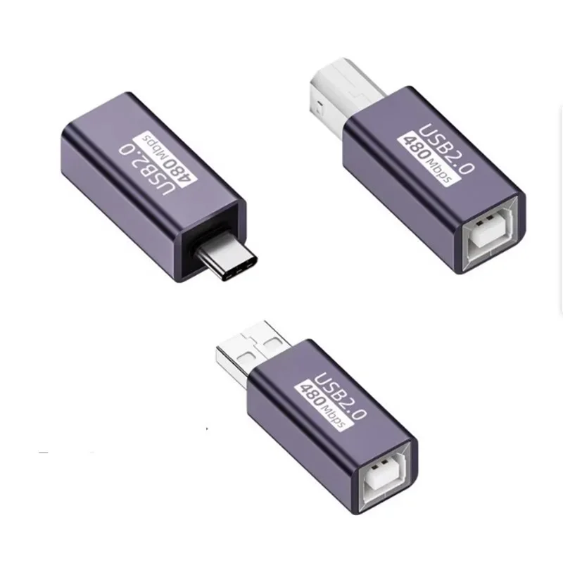 USB-B Female to Micro USB Type C Male Convert DC Power Connector Adapter for Electronic Piano Printer Scanner Adapter Connector
