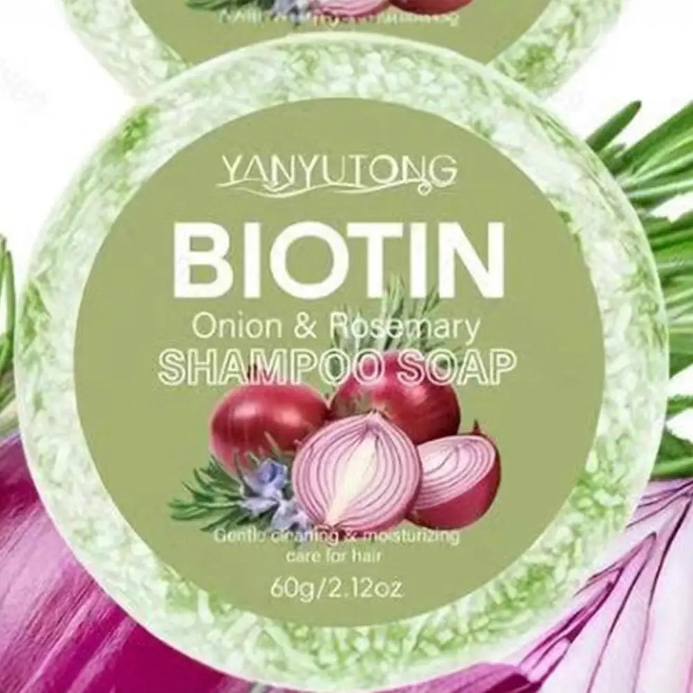 Onion Biotin Shampoo Soap Plant Shampoo Moisturizing Smoothing Refreshing Hair Oil Controlling Dandruff Reducing Scalp Care