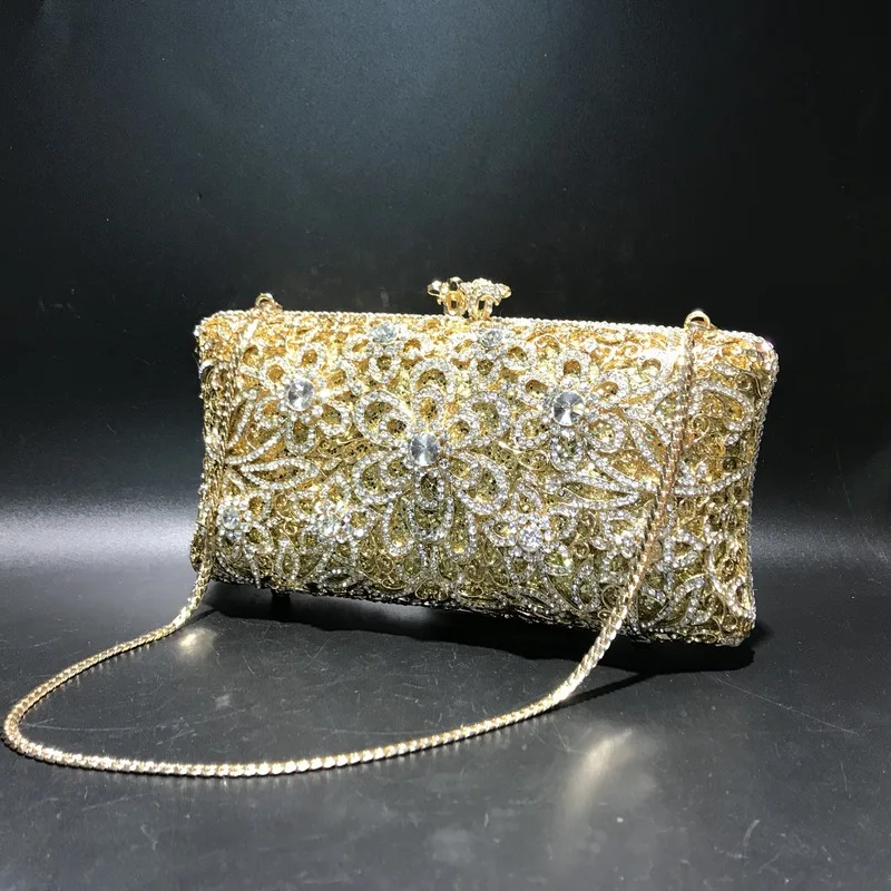 Celebrity Rhinestone Empty Metal Crystal Dinner Bag Handmade Diamond-encrusted Women's Handbag Light Luxury Style Evening Clutch