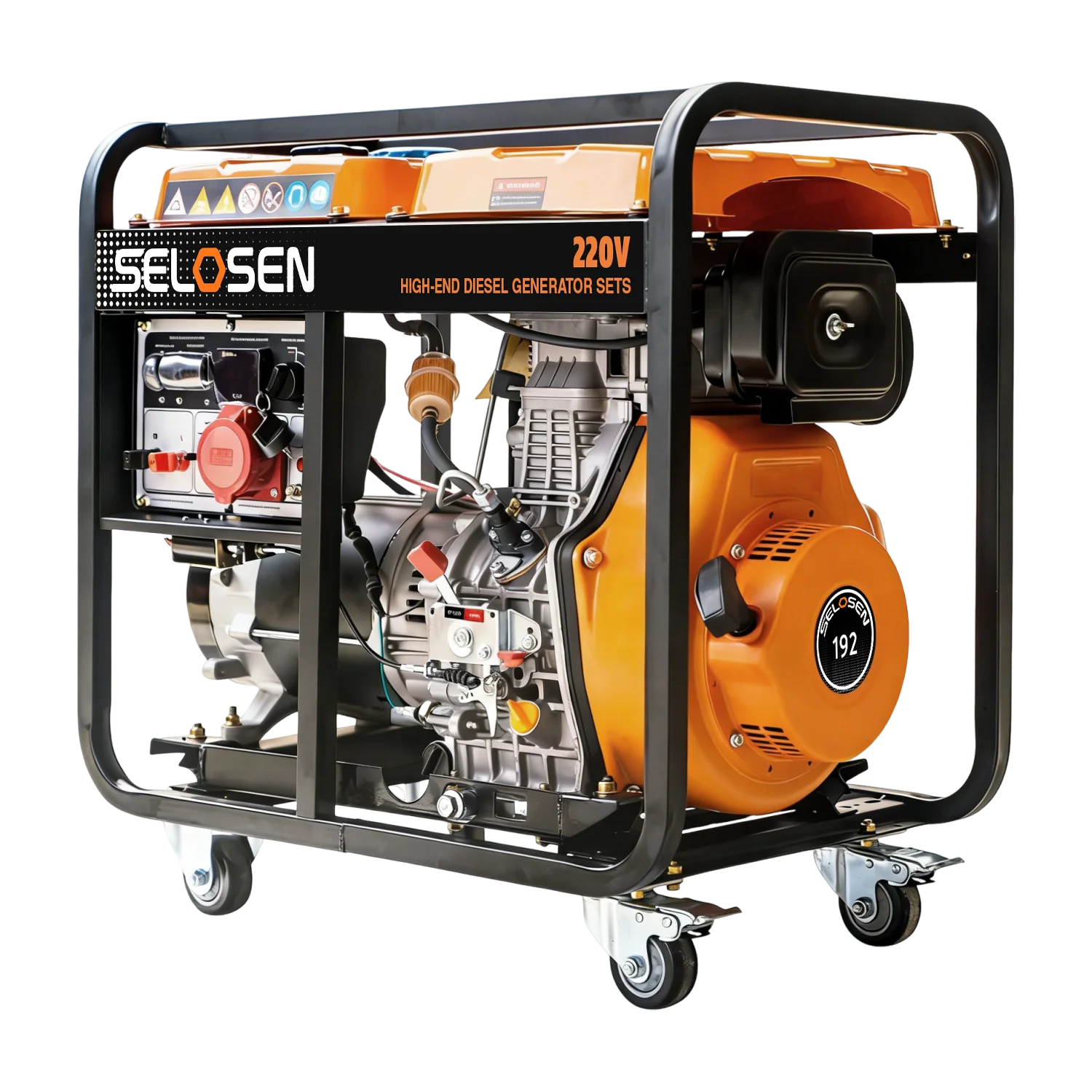 SELOSEN High Quality 3-8KW Premium Electric Power Generator 50HZ 12.5L Diesel Generators Electric AC Single Phase 10KW Trailer