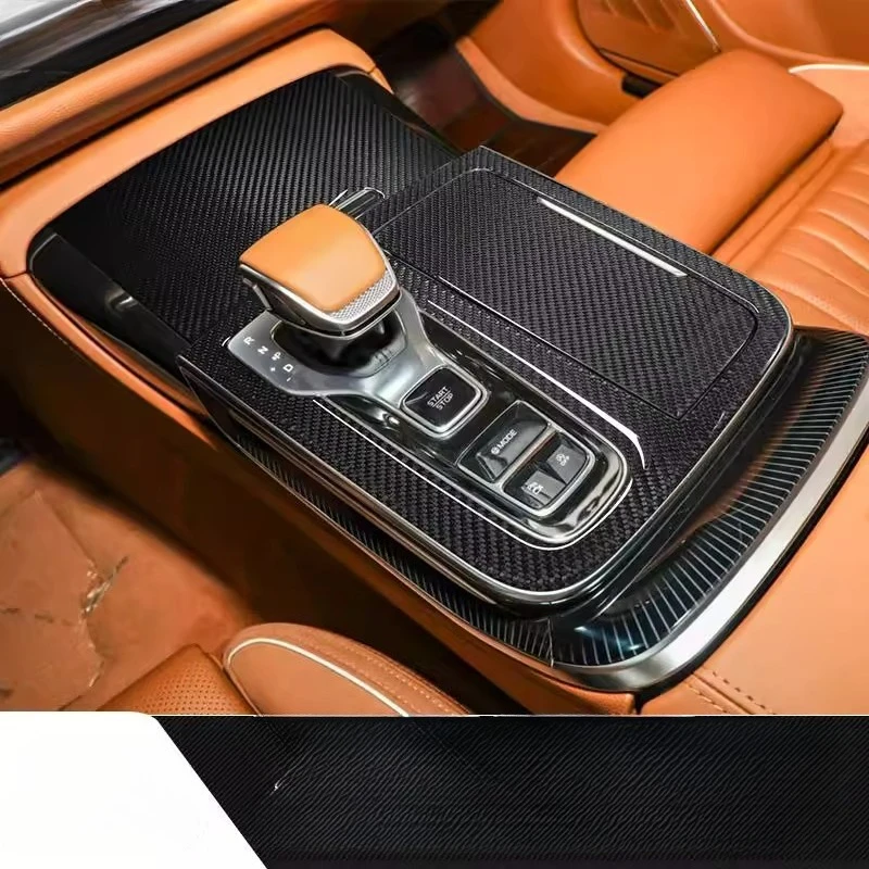 

For Hongqi H9 Interior central control gear shift panel modified with carbon fiber adhesive soft sticker window panel