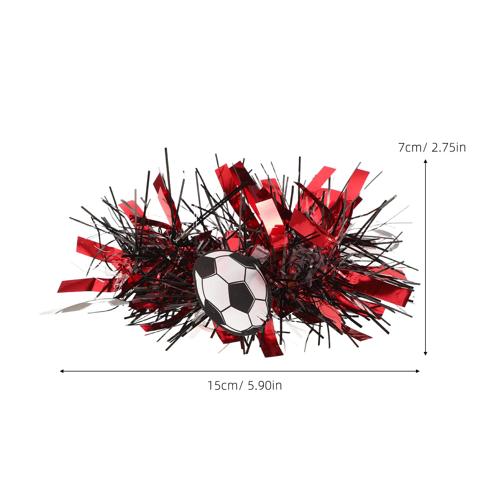 16Pcs Soccer Tinsel Wristbands Red Cheer Bracelets High School Soccer Game Day Accessories Football Party Favors