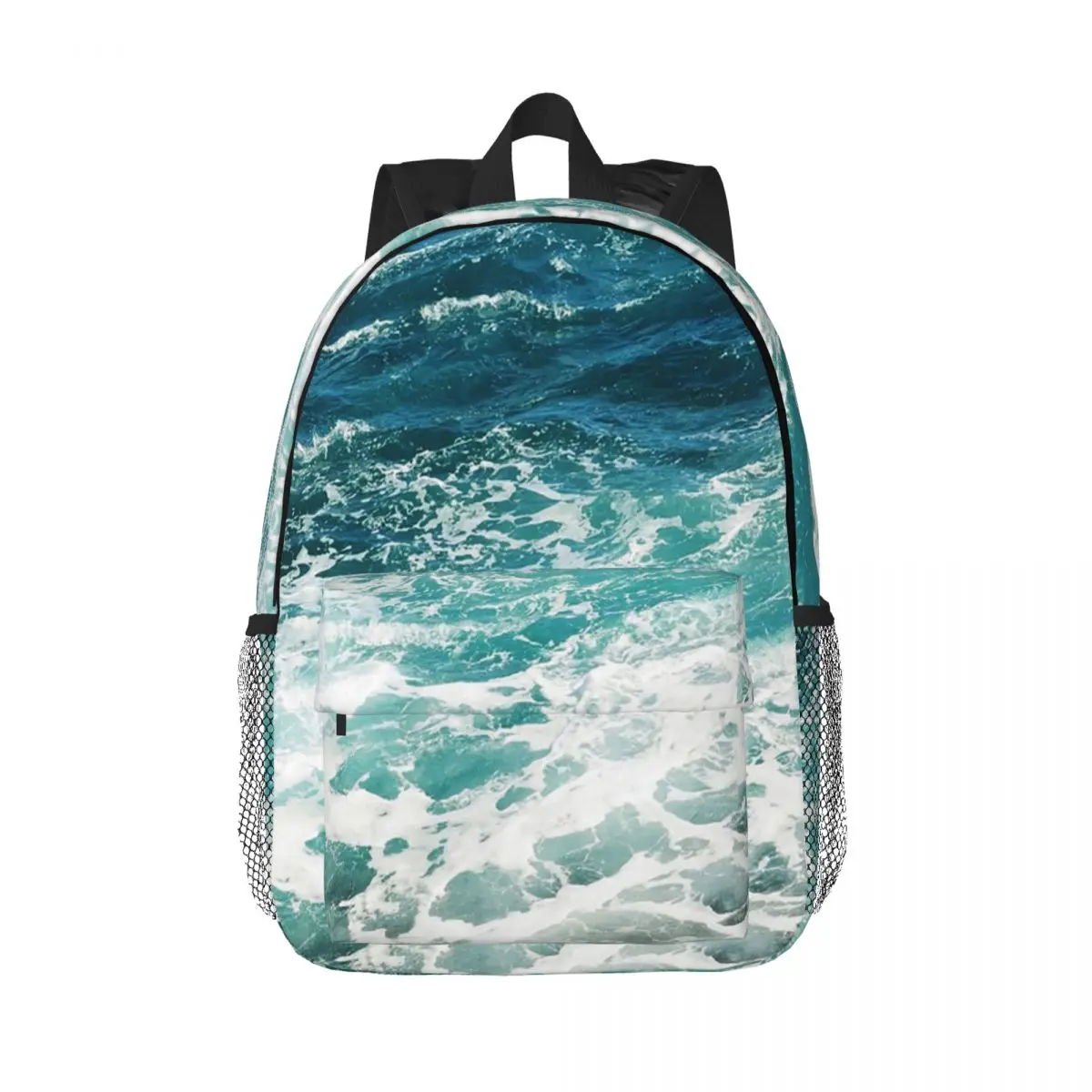 Blue Ocean Waves Backpacks Boys Girls Bookbag Casual Children School Bags Travel Rucksack Shoulder Bag Large Capacity