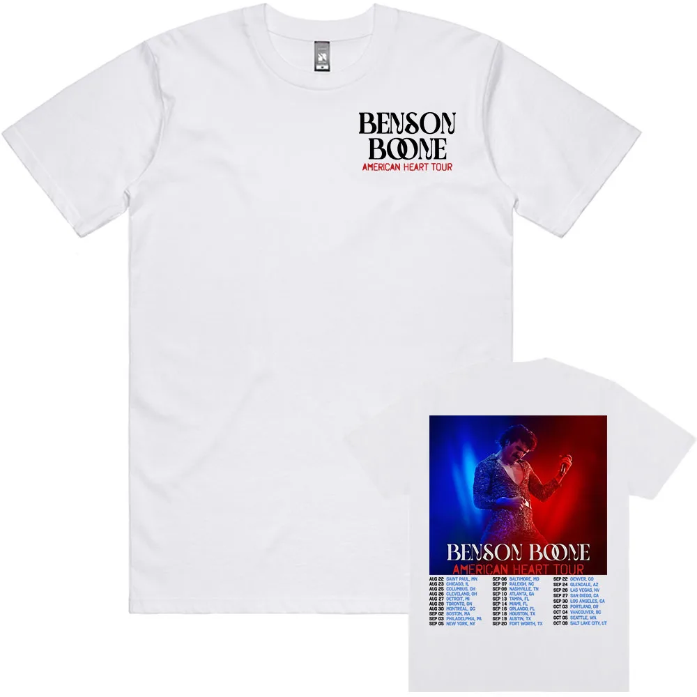 

Benson Boone American Heart Tour 2025 NEW T-shirt Summer Round Neck Unisex Streetwear Cotton Casual Men Women Tshirts Grunge Tee