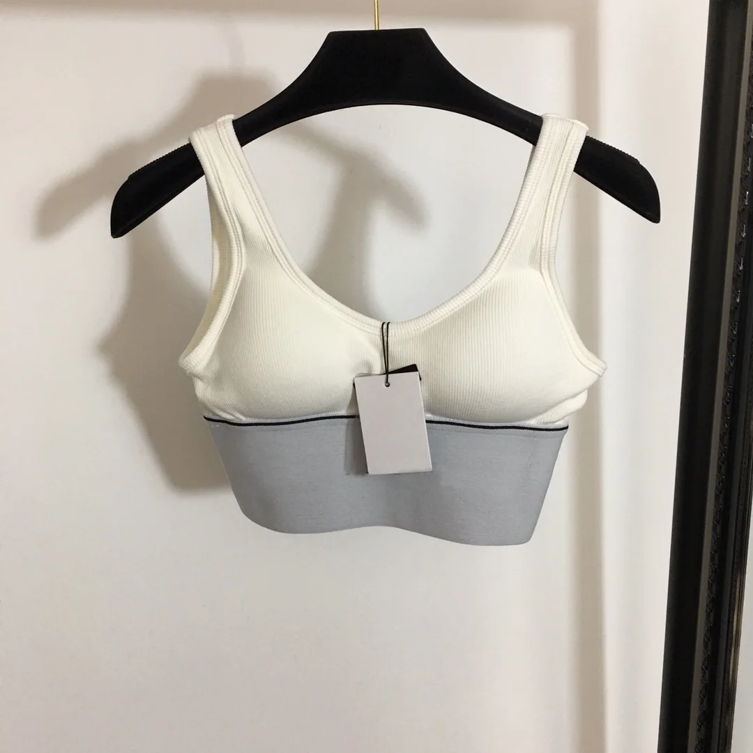 

Letter Ribbon Waist U Back Shockproof Yoga Fitness Tank Top Tight Back Beauty Wrap Short Seamless Sports Bra with Chest Pad