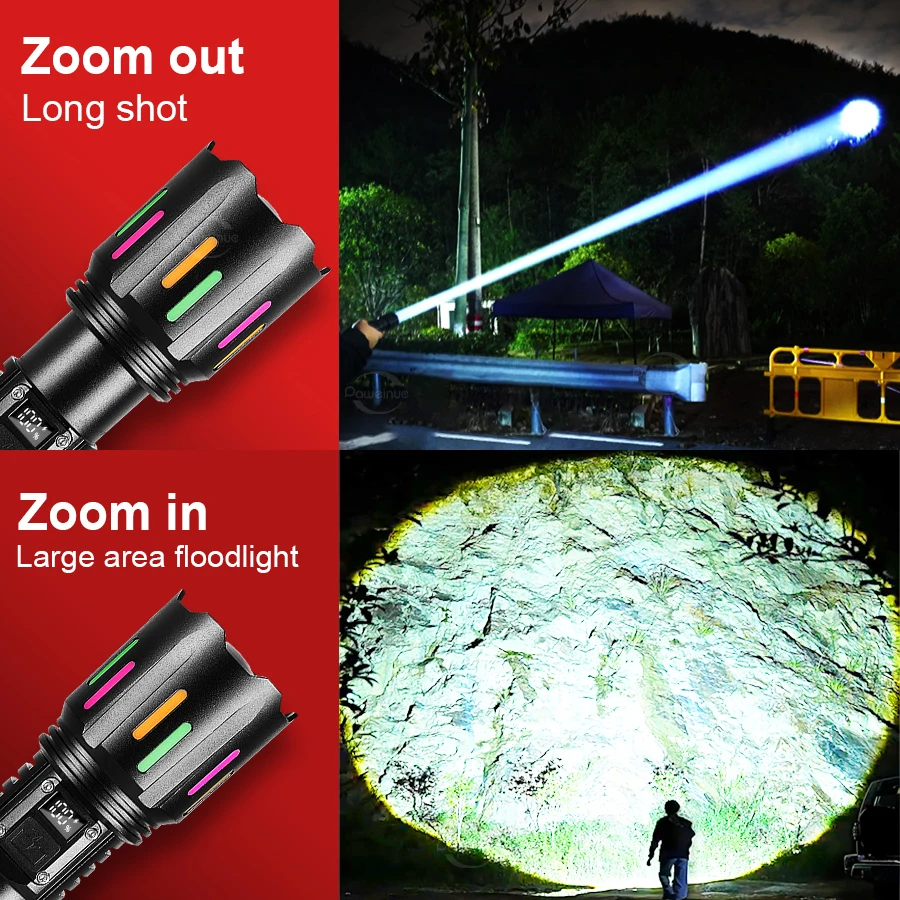 New 78000000LM Most Powerful LED Flashlight USB Rechargeable Tactical Torch Light Ultra Bright Long Shot Lantern Outdoor Lamp