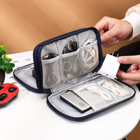 Double Layer 3C Digital Electronic Storage Bag Nylon Waterproof Portable Travel Carry Watch Band Case for Cable Data Earphone