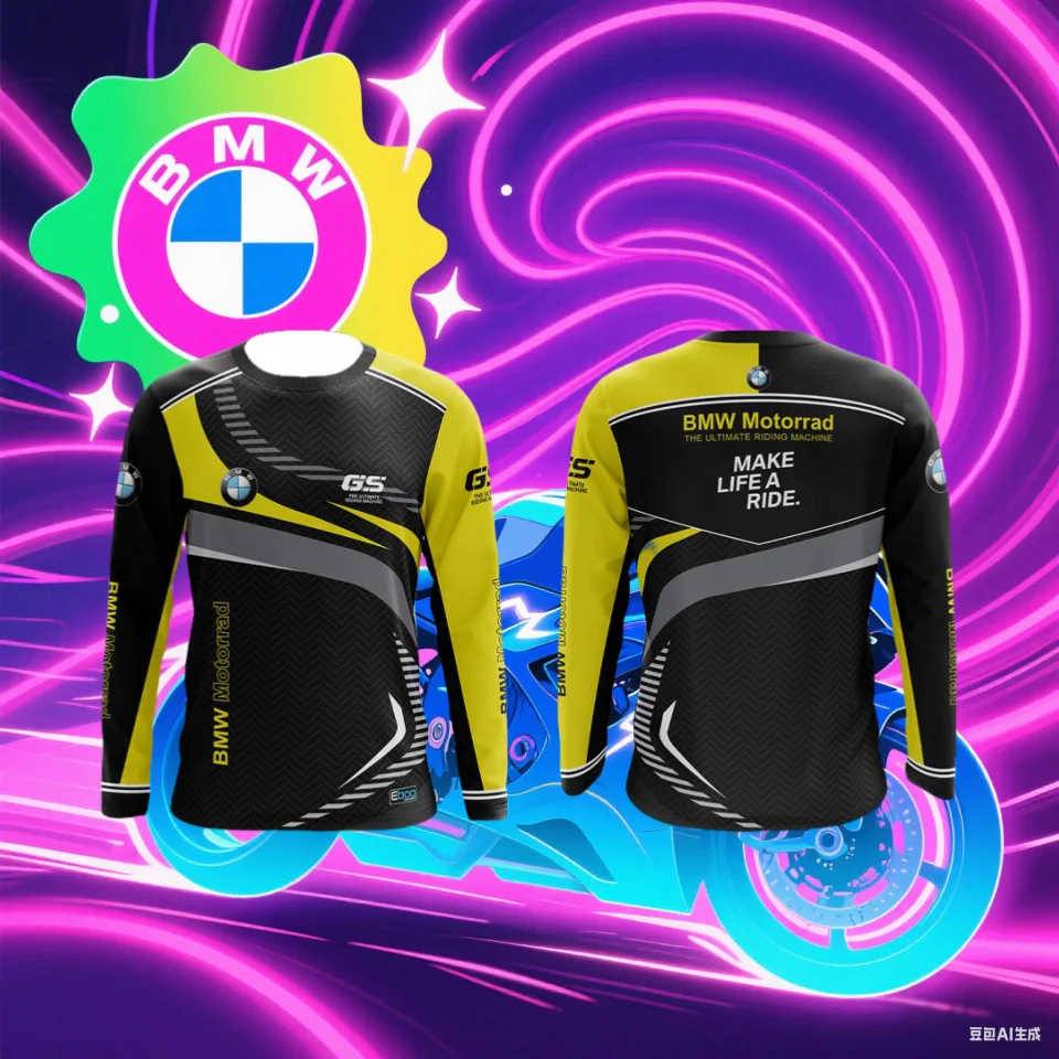 

Новая летняя гоночная футболка BMW, мужская футболка с длинными рукавами, футболка с принтом BMW, впитывающая пот, дышащая, быстросохнущая мото-футболка