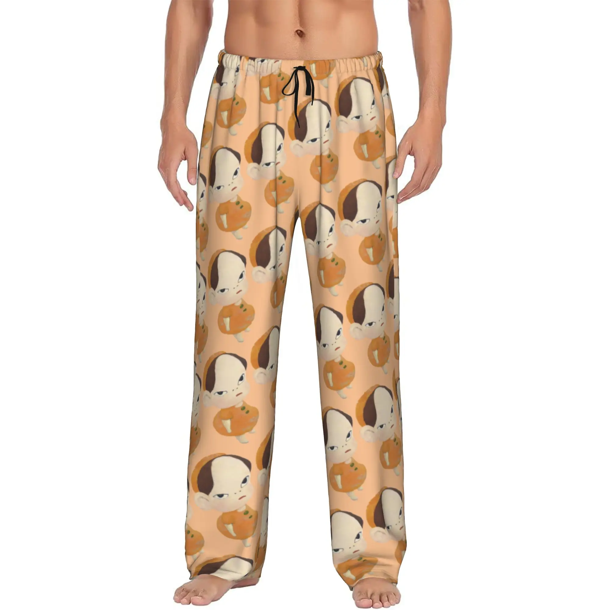 Custom Printed Men's Y-Yoshitomos Nara Pajama Pants  Sleepwear Sleep Lounge Bottoms with Pockets