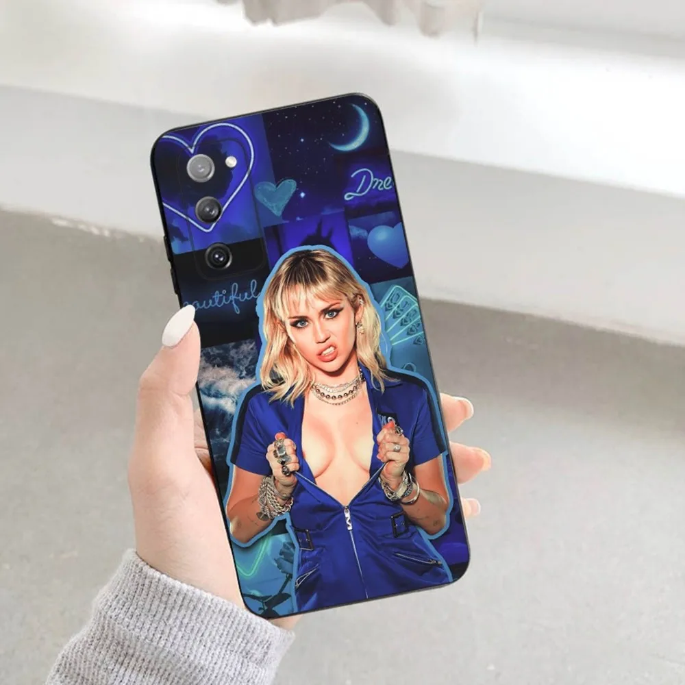 Singer M-Miley C-Cyrus Phone Case For Samsung S23,22,21FE 20,10lite 9,8,5plus 6,7edge Note20,20ultra Black Silicone