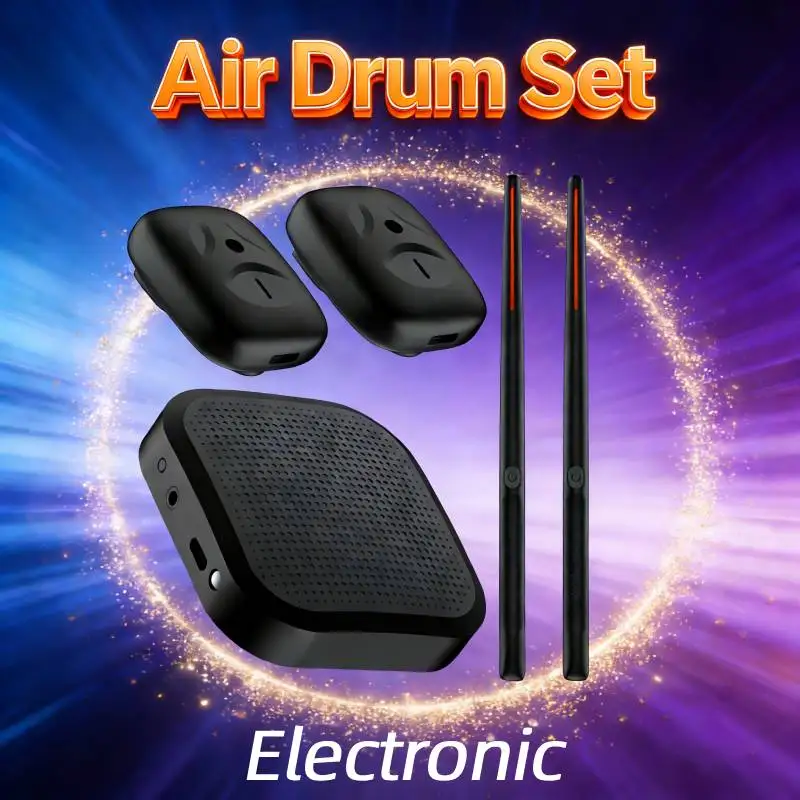 Electronic Virtual Air Drum Drumsticks Pedals Portable Smart Electric Drum Set Professional for Beginners Children Adults Gift