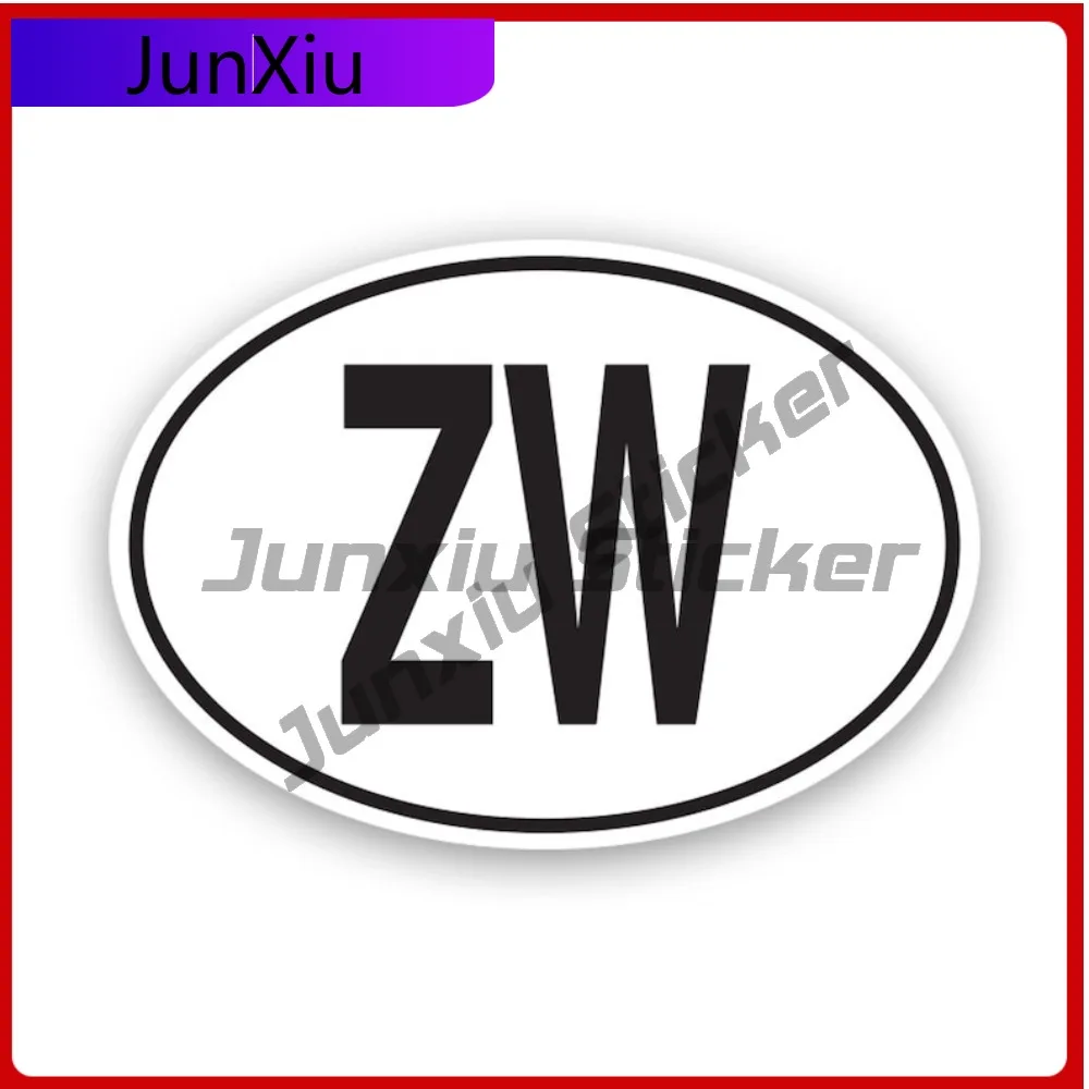 

3d Zw Zimbabwe Country Code Oval Sticker Decal American Made Uv Protected Zimbabwean Euro Ovals Trendy Sticker Waterproof Uv