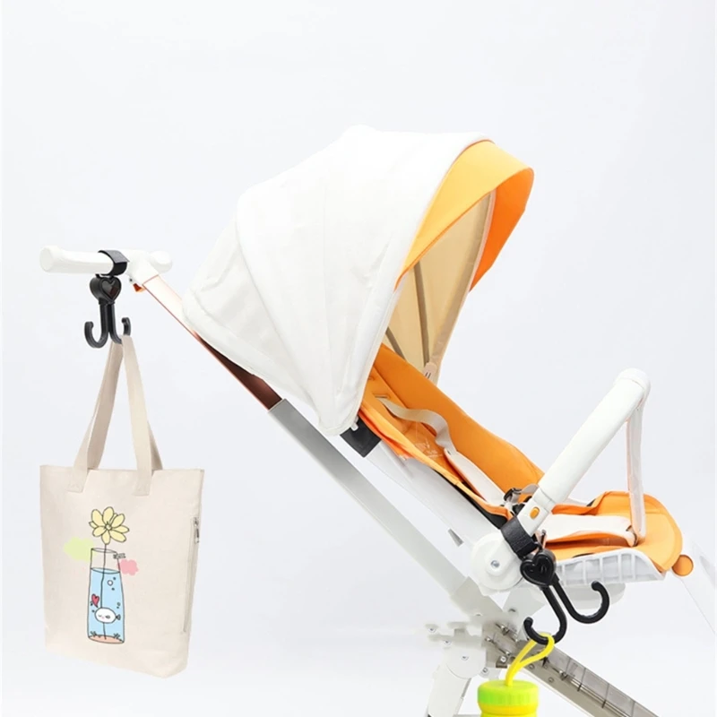 Pram Hook for Shopping Bag Diaper Bag Hanging Double Hook Multi-Purpose Heavy-Bearing Hook Outdoor Travel Gear