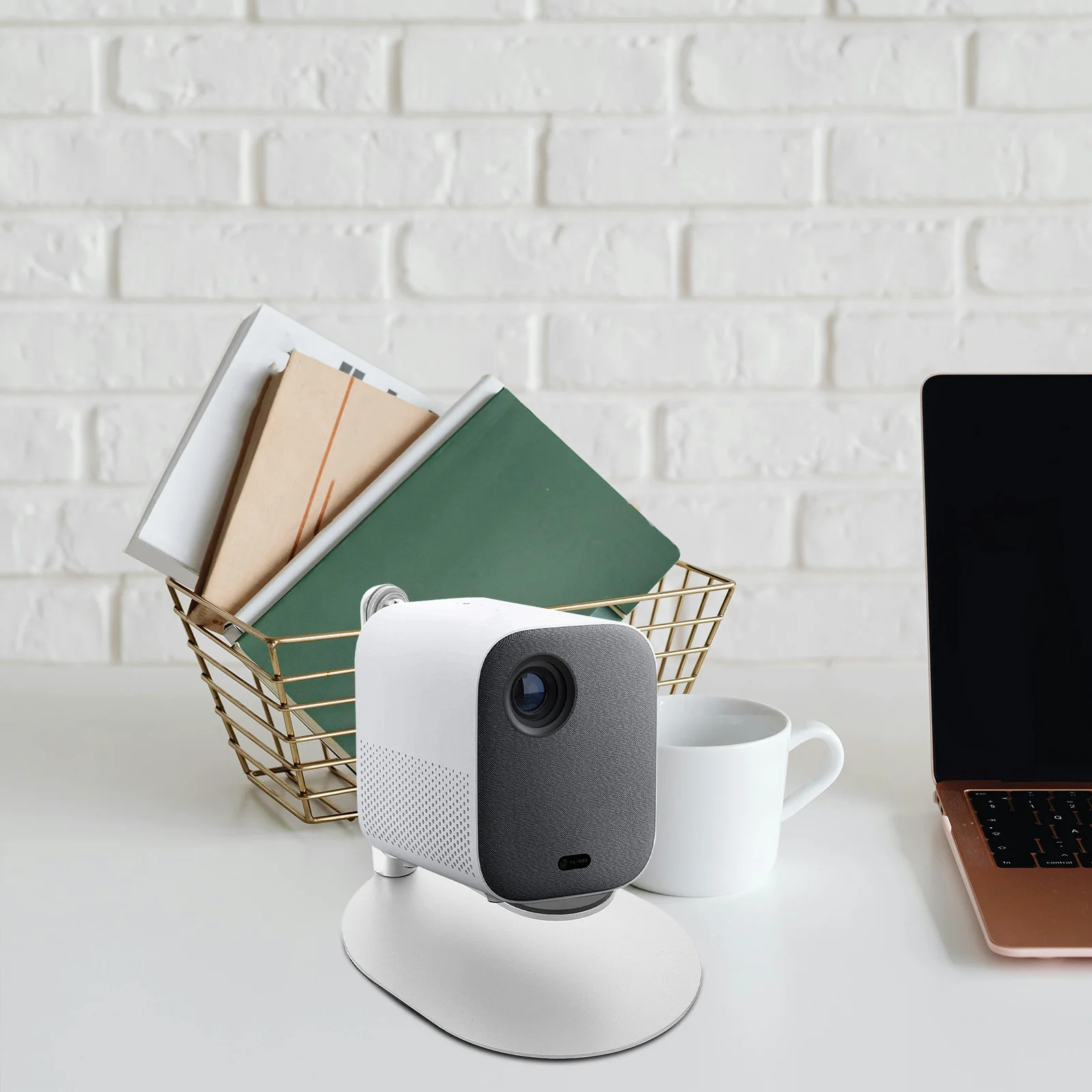 Desktop Projector Stand Tabletop Holder with 360 Rotation Stable Base for Office Setup Compatible with Multiple