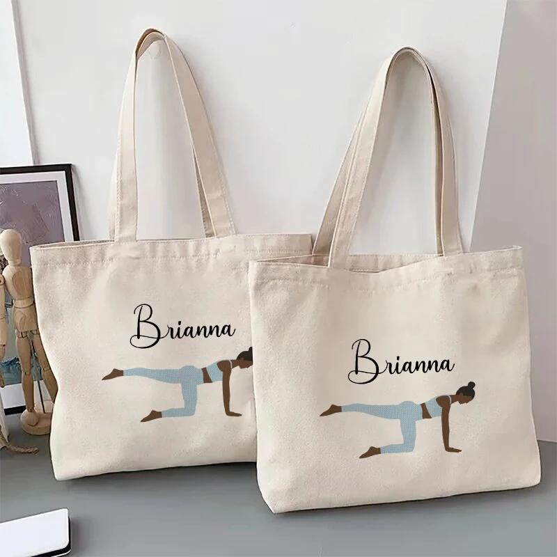 Nome personalizzato Calzini per pilates Tote Bag Organizer Borsa da viaggio di grande capacità Borse a tracolla portaoggetti multiuso Borsa per la spesa regalo