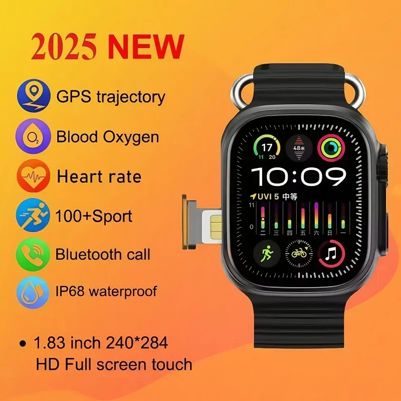 

«2025 новых 4G всех сетей GS29 Смарт-часы Android Работает S10 Система GPS Карта Google Play Шагомер Трекер сна SIM-карта»