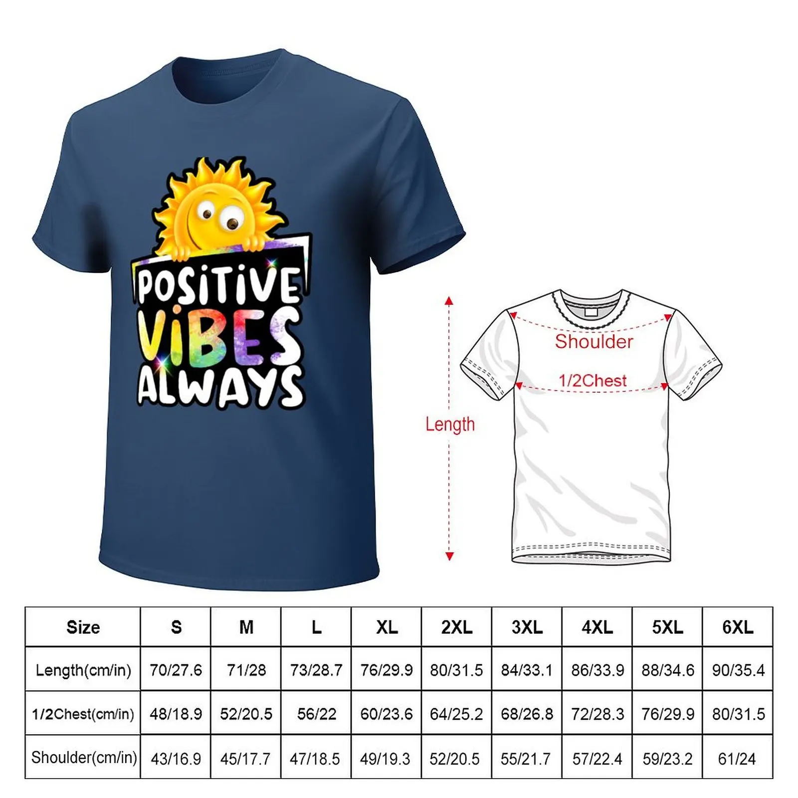 Sunny Days: Positive Vibes Always, Rainbow T-shirt quick drying aesthetic clothes boys animal print tshirts for men