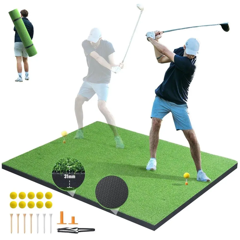 

5x4ft Golf Hitting Mat Turf Training Aid Indoor Outdoor Practice