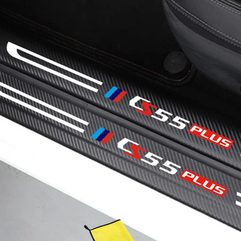 

Changan Cs55 Plus 2022-2023 Carbon Fiber Patterned Car Door Sill Strip Prevent Kicking Dirt Auto Cushion Supplies