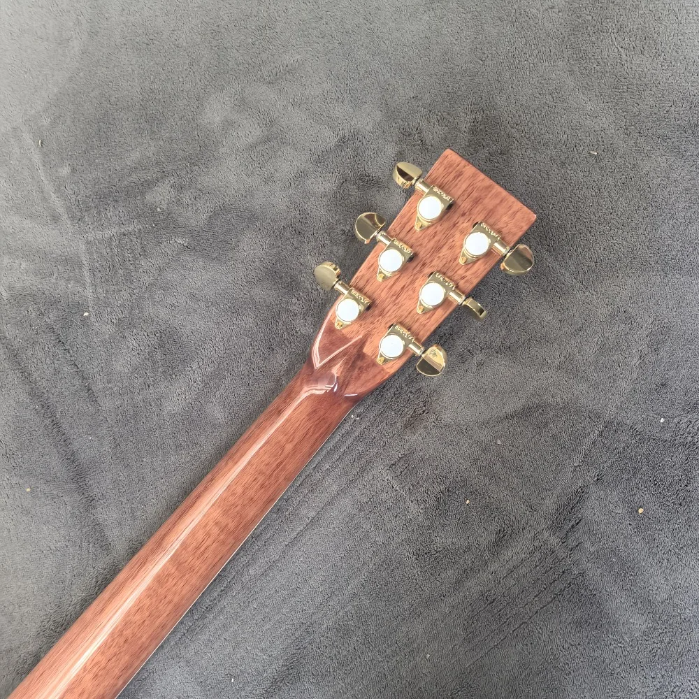 OM Series Red Pine Top Acoustic Guitar Ebony Fingerboard 6-String Golden Tuners view 4