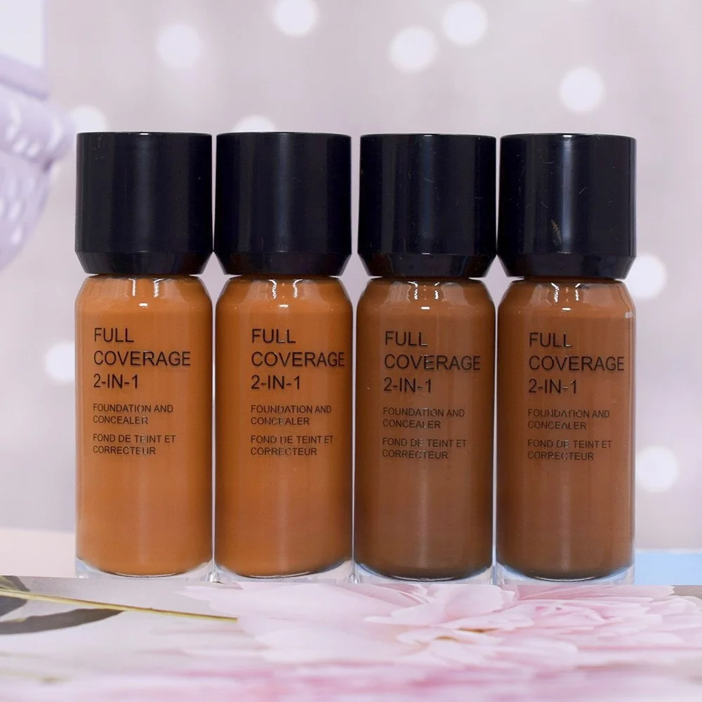 Volledige dekking 2-in-1 foundation en concealer Diepe vleeskleur Vloeibare foundation Glas Hydraterende concealer Vloeibare make-up