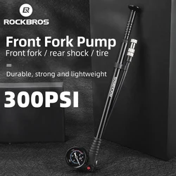 Rockbros Bike Air Pump Portable High-pressure Fork Pump Gauge Fork Rear Suspension Shock Absorber MTB Road Bicycle Accessories