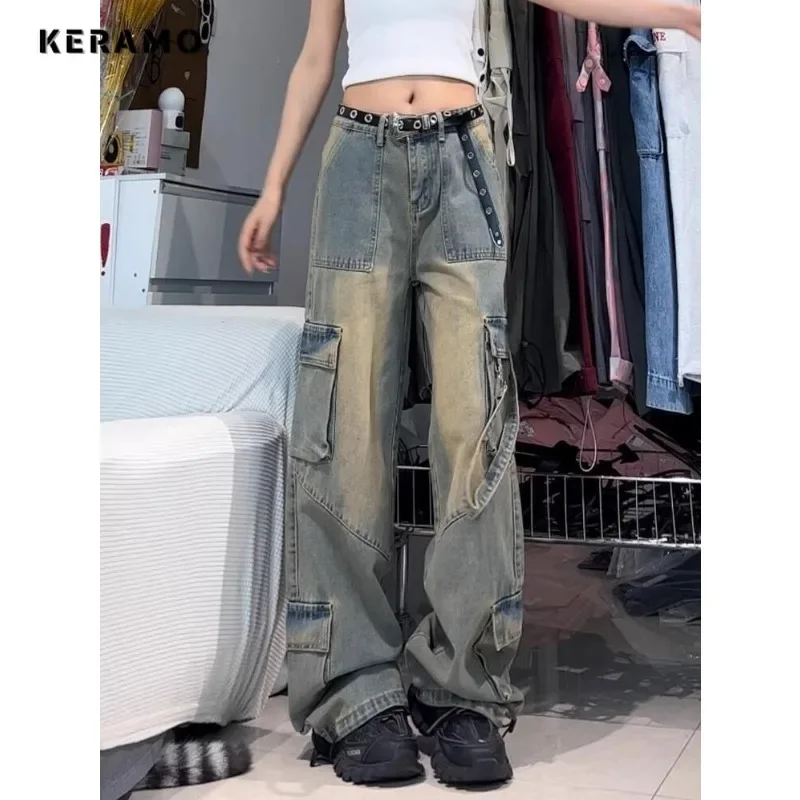 2023 Winter Harajuku Vintage Hoge Taille Losse Jeans Broek Y 2K Wijde Pijpen Baggy Casual Stijl Denim Broek