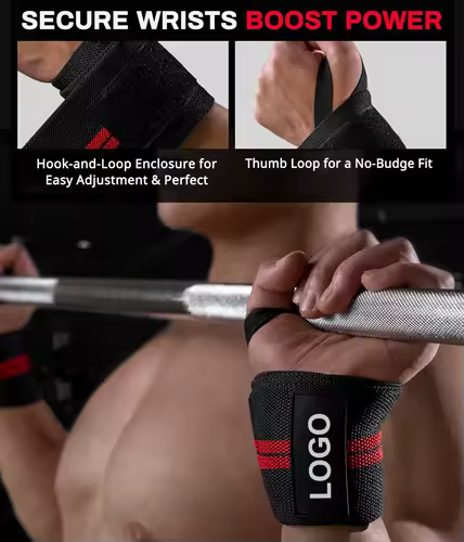 1 Pair Wristband Wrist Support Brace Straps Extra Strength Weight Lifting Wrist Wraps Bandage Fitness Gym Training Custom Logo - Image 4