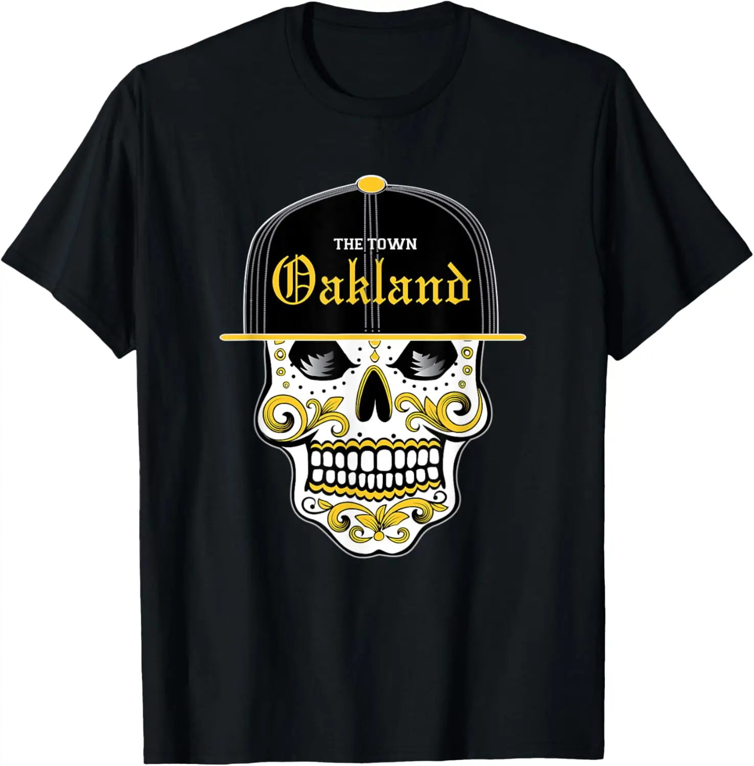 Oakland The Town Mexican Sugar Skull Oak Town California T-Shirt