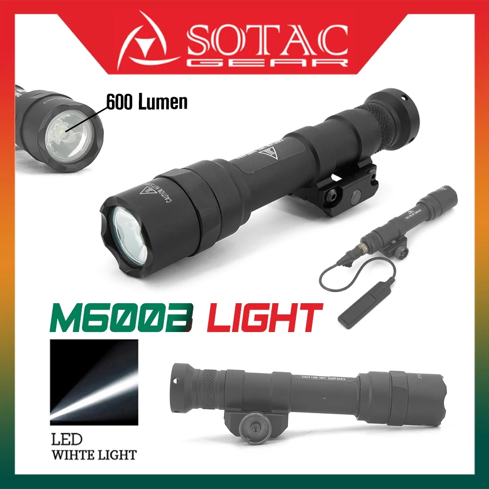 

Sotac M600 M600B Weapon Gun Light, Airsoft Rifle Flashlight, Pistol Scout Light, Torch Hunting, Milsim with Picatinny, 20mm