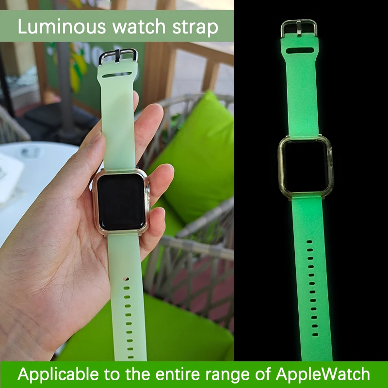 Silicone Glow Luminous Band Straps for Apple Watch iwatch SE S345678 Sport Loop Bracelet 38/40/41/42/44/45mm For iwatch Ultra 49