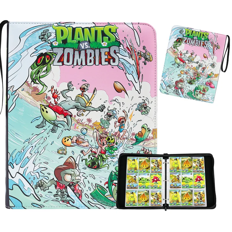 9 Grid Plants Vs. Zombies Large Capacity Cards Book Card Collection Books Pu Leather Loose Leaf Zipper Card Store Kids Gifts