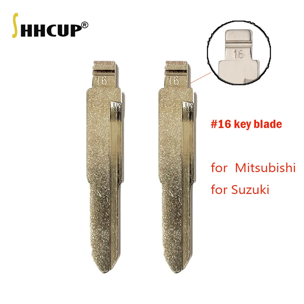 10pcs #16 Uncut Flip Blank Key Blade KD Xhose Remote Car Key Blade for Mitsubishi Suzuki Alto Car Key Replacement Accessories