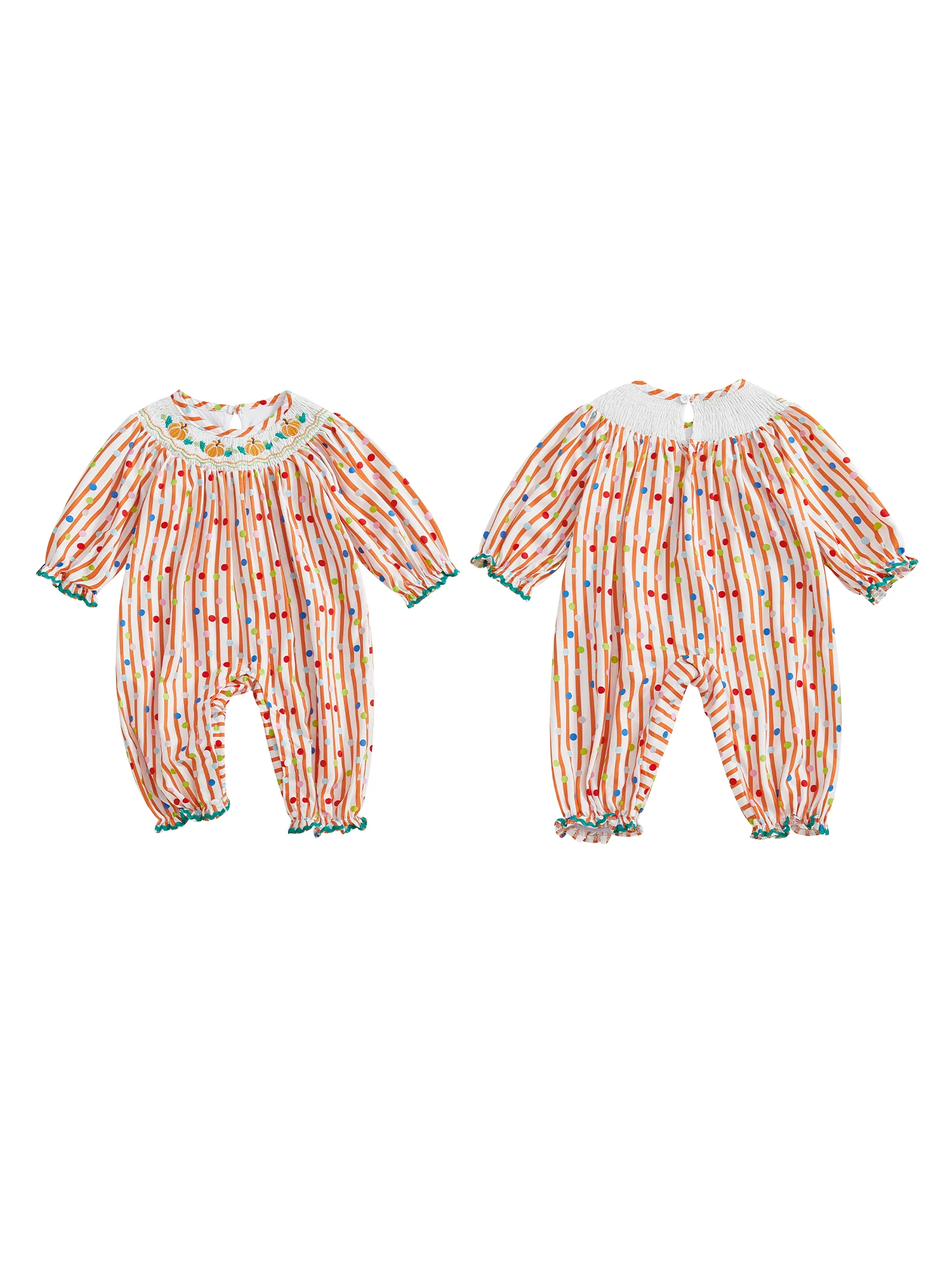 유아 소년 할로윈 의상 거미 자수 줄무늬 크루 넥 긴 소매 Romper 점프 슈트 모자와 양말