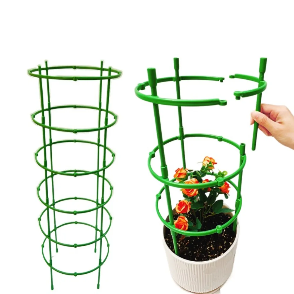 3 Set Durable Green Plant Support Pile Half Round Easy to Use Bonsai Fixing Rod Removable Garden Plant Stake Holder