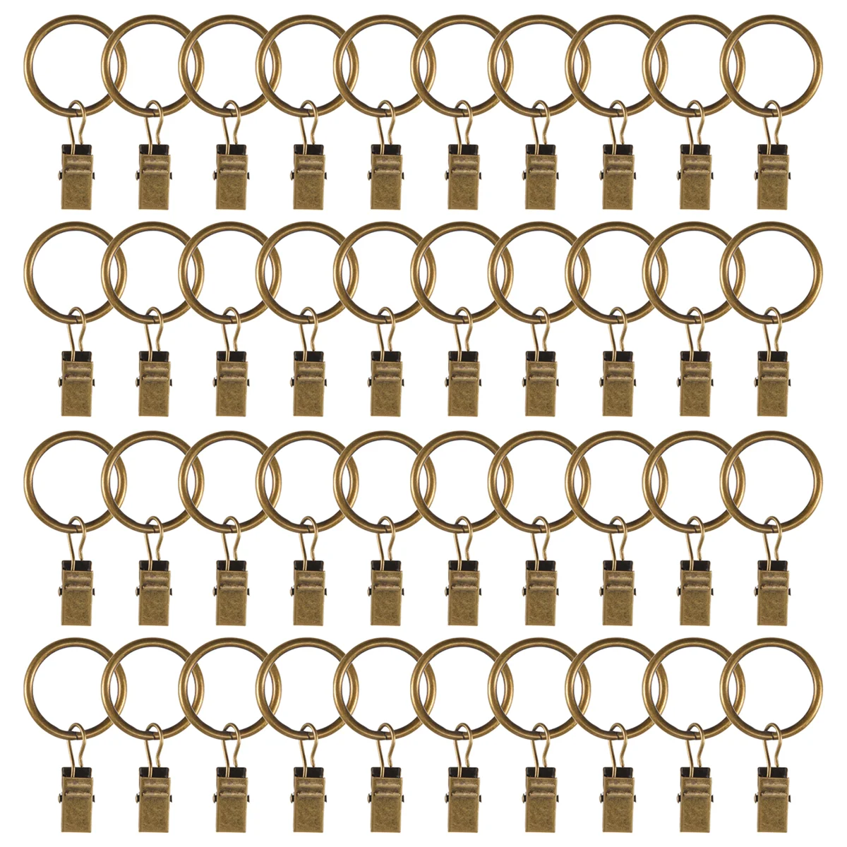 Sale 40 Pack Vintage Curtain Clips, Strong Metal Decorative Rustproof Drapery Curtain Ring with Clip Bronze Color