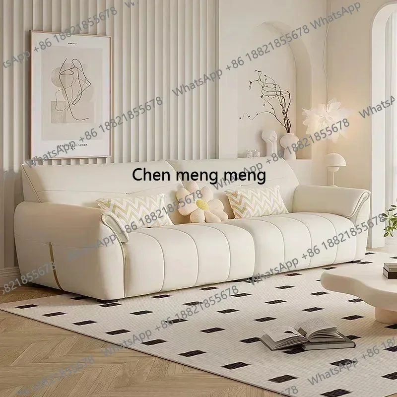 DD  Nordic Modern Leather Sofa Minimalist Luxury Designer Floor Loveseat Sofa Lounge Fluffy Divano Soggiorno Living Room