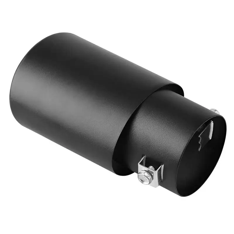 

A57E-1 Piece Car Exhaust Tip, Car Exhaust Pipe Modification Tail Throat Tail Pipe 2.1In To 1.5In Universal Stainless Steel (Blac