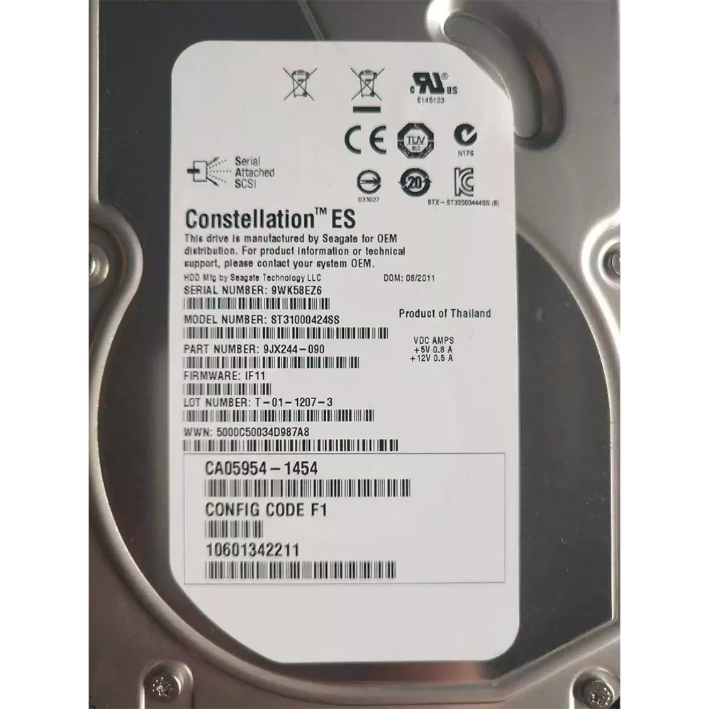 Disco rígido para Alpha, Primergy, 1TB, 6G, 7,2K, SAS, 2,5 ", CA07237-E110, CA07237-E510, CA07237-E410, CA05954-1454,