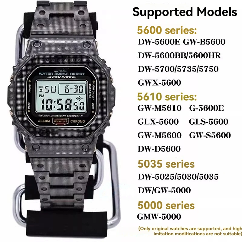 Lightweight titanium alloy 5600 5610 Mod Kit Camouflage-Case--Strap For Casio DW5600 GWM5610 GWB5600 Watch Band Bezel Modified