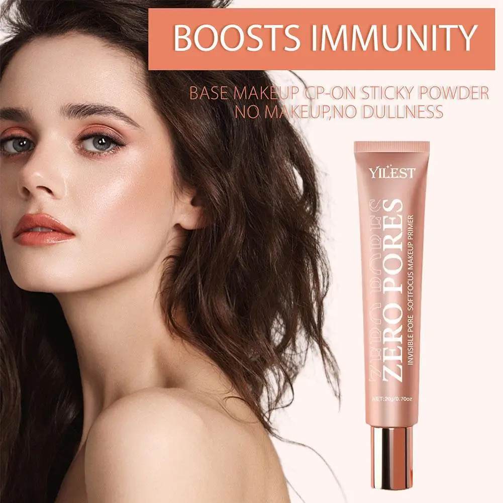 Primer idratante per il viso Base per il trucco pori invisibili morbidi 20g Base liscia a lunga durata Brighten Foundation Focus Oil-Control V2N9