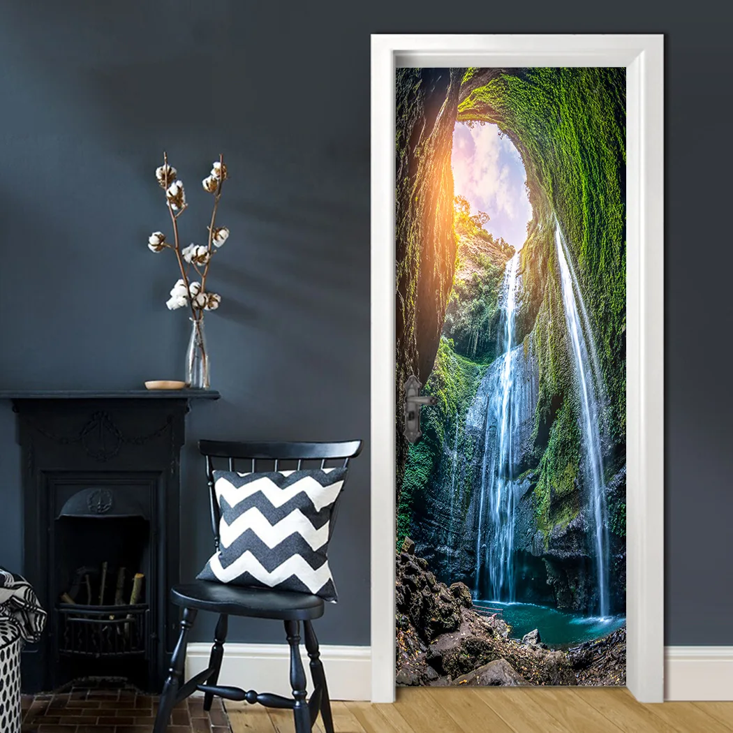 Season Landscape Refrigerator Door Stickers 3D Wallpaper Self-adhesive Nature Scenery Mural Sticker Fridge Closet Wardrobe Decor