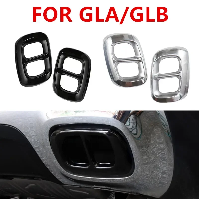 

Car Tail Throat Liner Pipe Exhaust System Cover stainless steels tailpipe cover For Mercedes Benz GLA GLB X156 X247 2020-2025