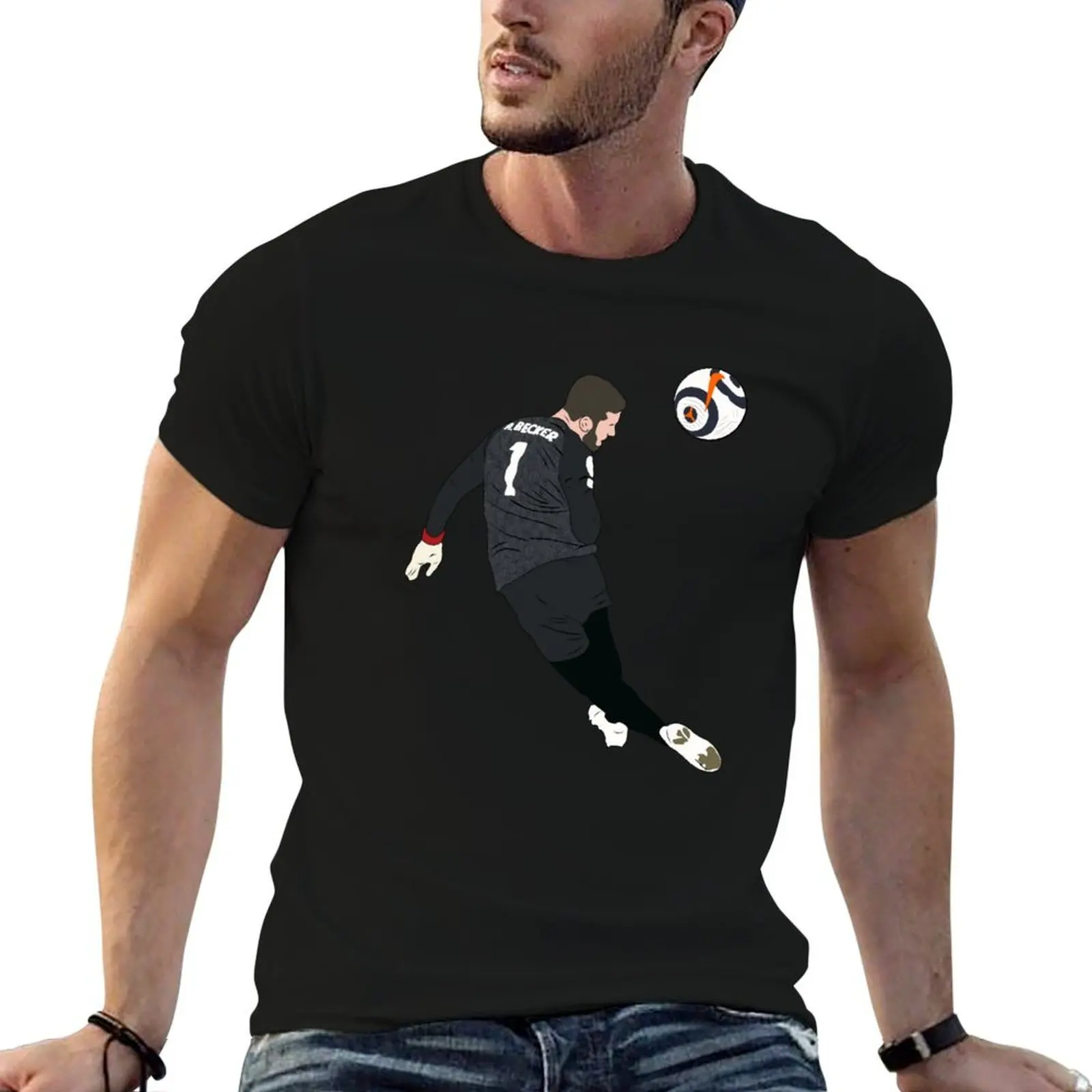 Camiseta masculina Alisson Becker Last Minute Header, camisetas masculinas casuais essenciais, camiseta com estampa personalizada