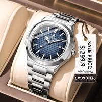 PENGAGAR Classic Man Wristwatch Waterproof Luminous Chronograph Watch For Men Stainless Steel Men's Quartz Watches reloj hombre